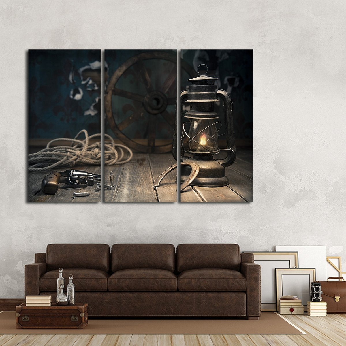 Western Style Multi Panel Canvas Wall Art