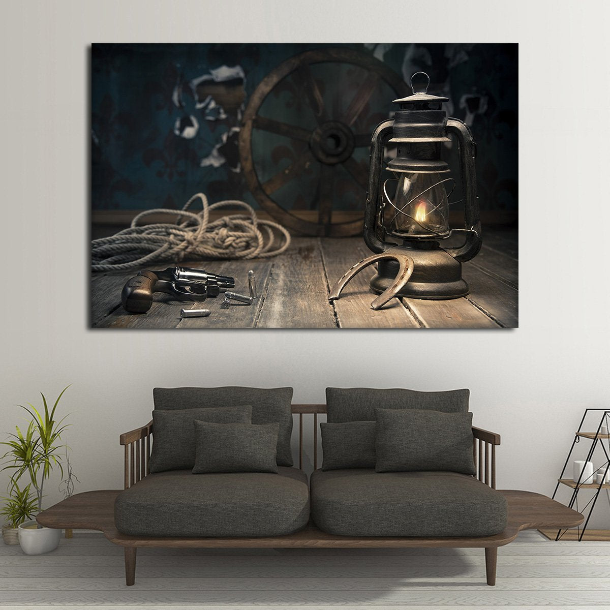 Western Style Multi Panel Canvas Wall Art