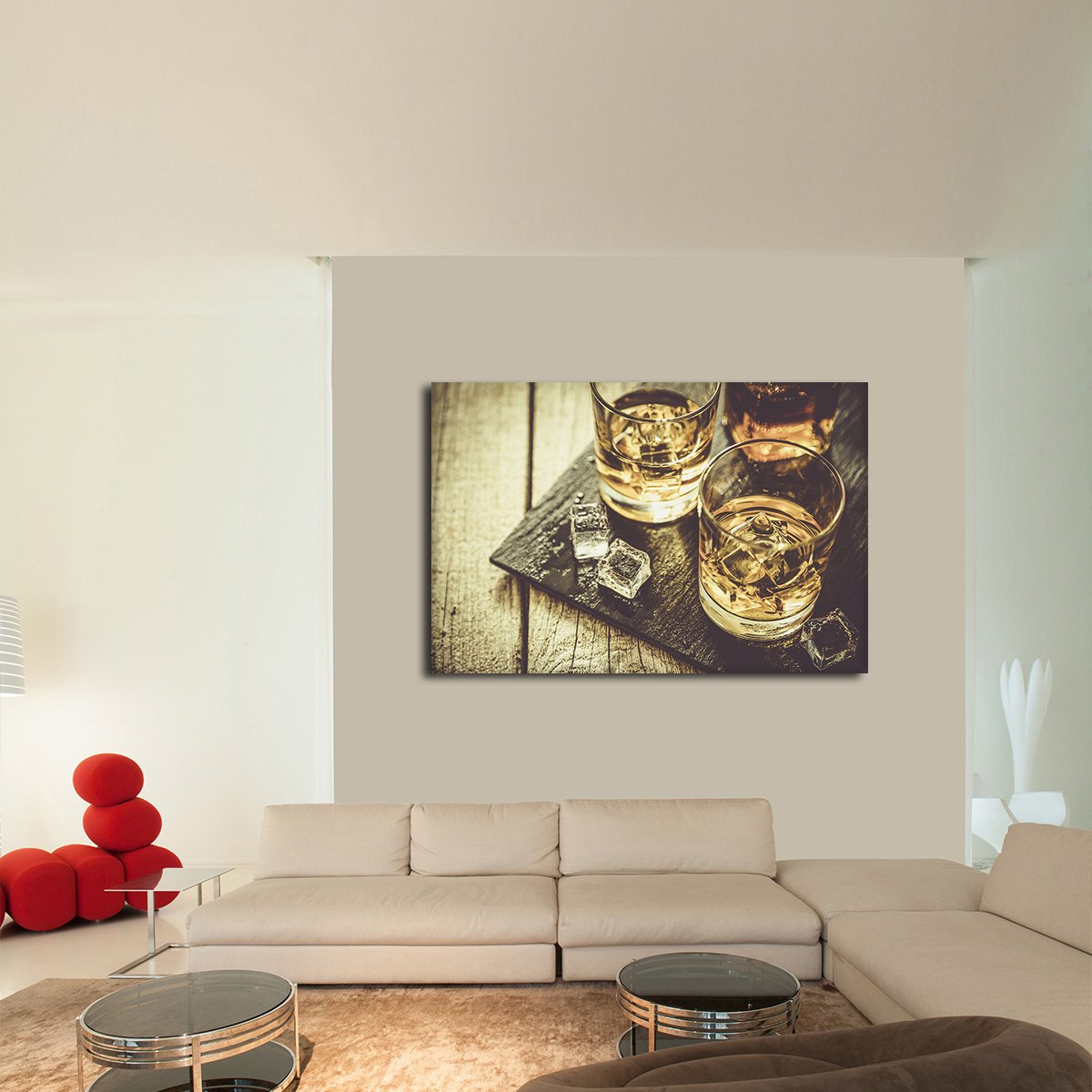 Whiskey Rocks Multi Panel Canvas Wall Art