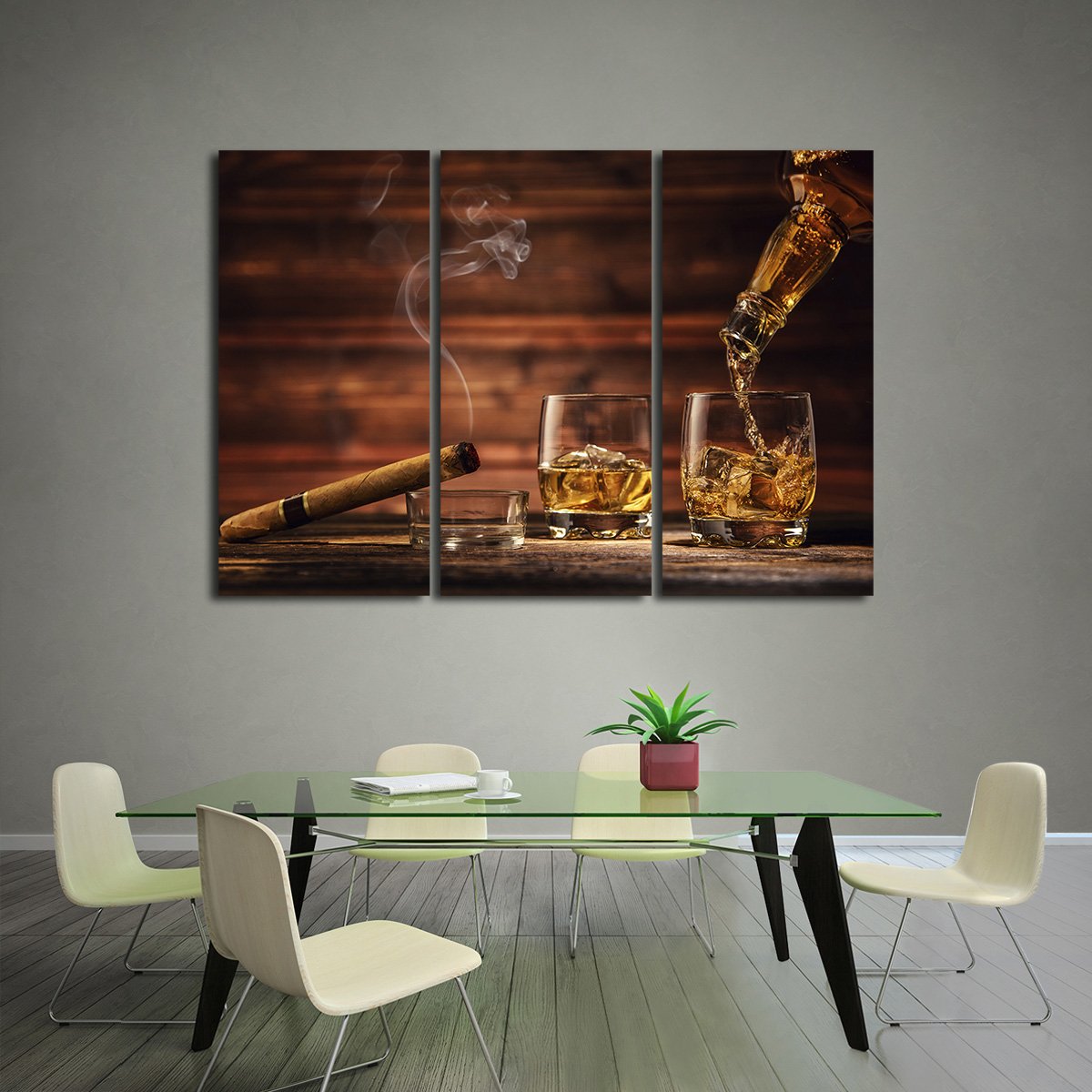 Whisky Society Multi Panel Canvas Wall Art
