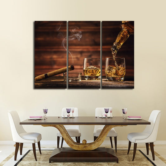 Whisky Society Multi Panel Canvas Wall Art