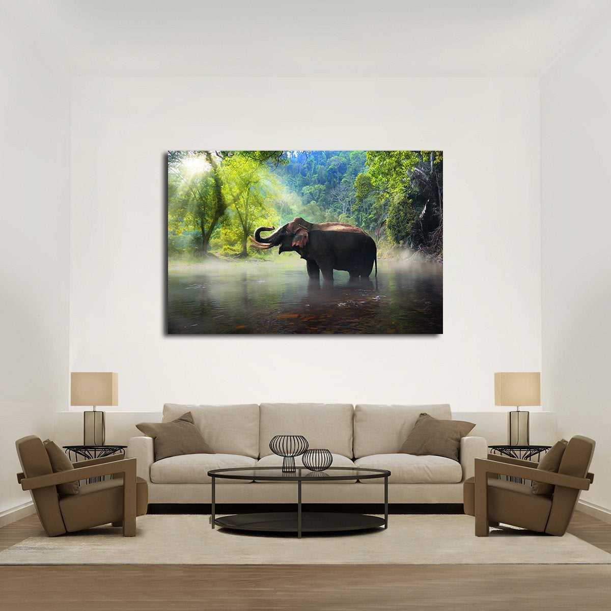 Wild Elephant Multi Panel Canvas Wall Art