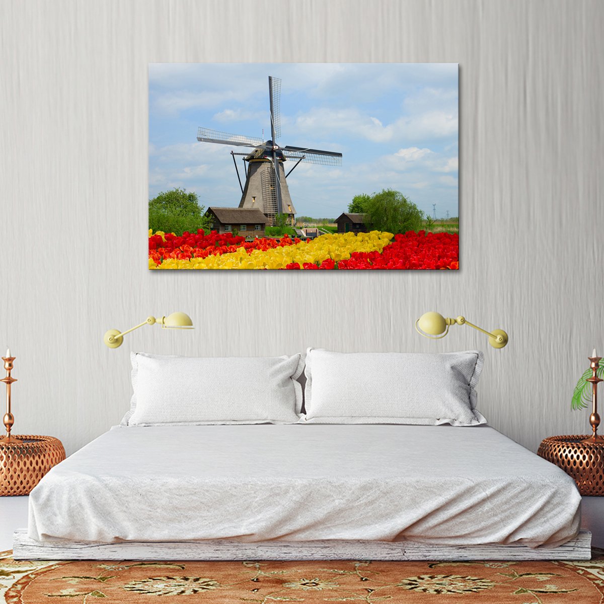 Windmill Tulip Multi Panel Canvas Wall Art