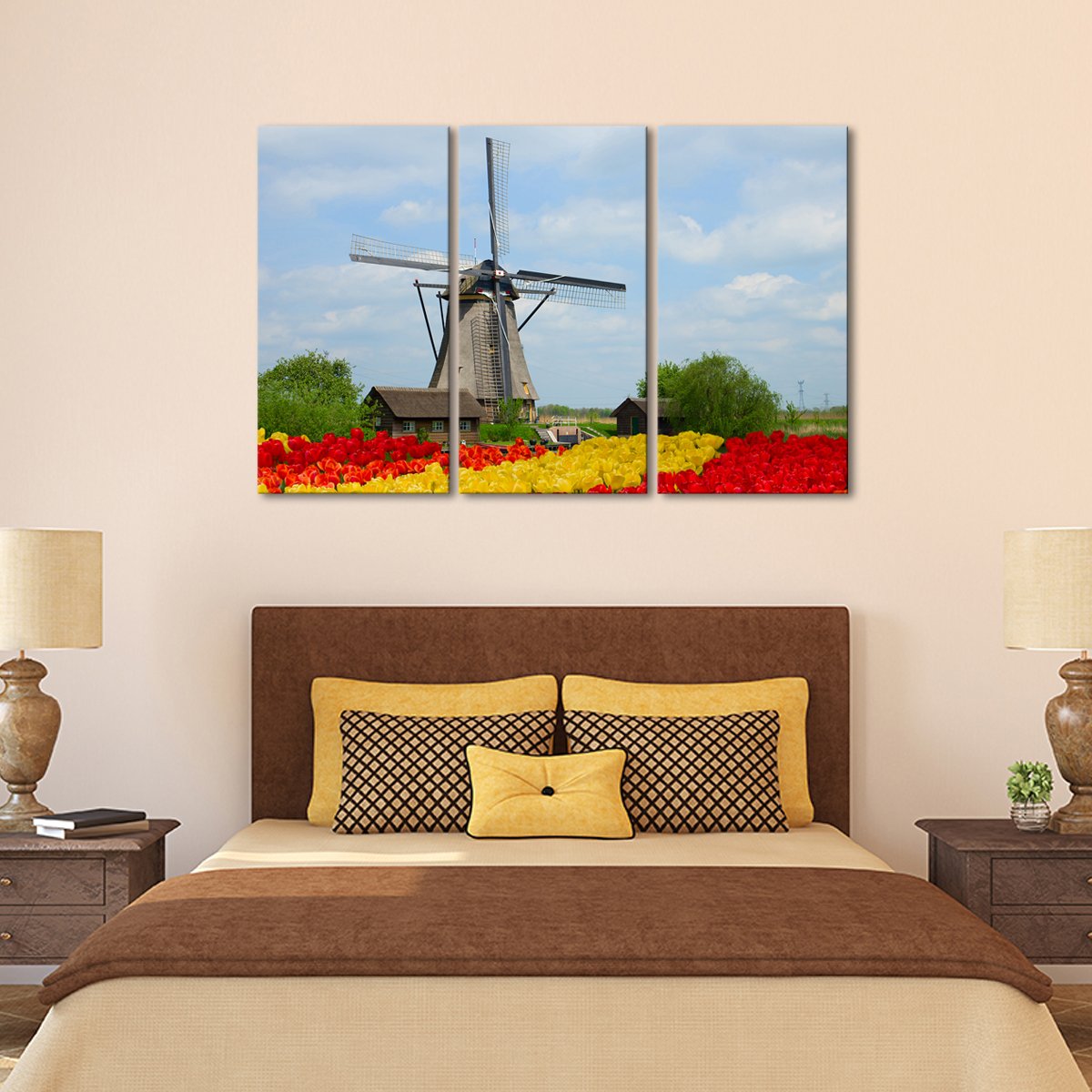 Windmill Tulip Multi Panel Canvas Wall Art