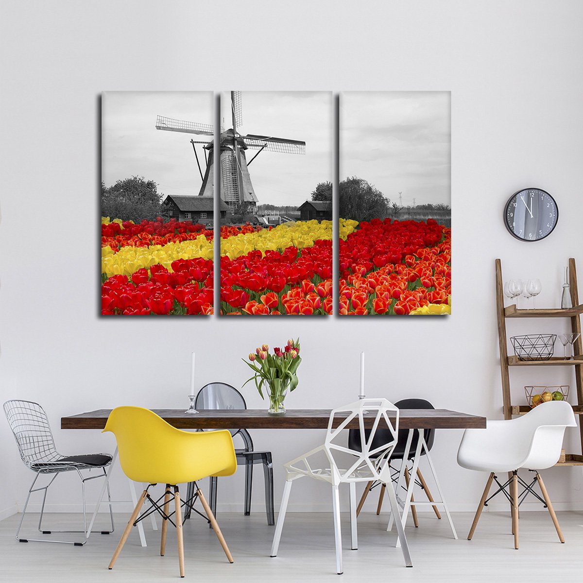 Windmill Tulip Pop Multi Panel Canvas Wall Art