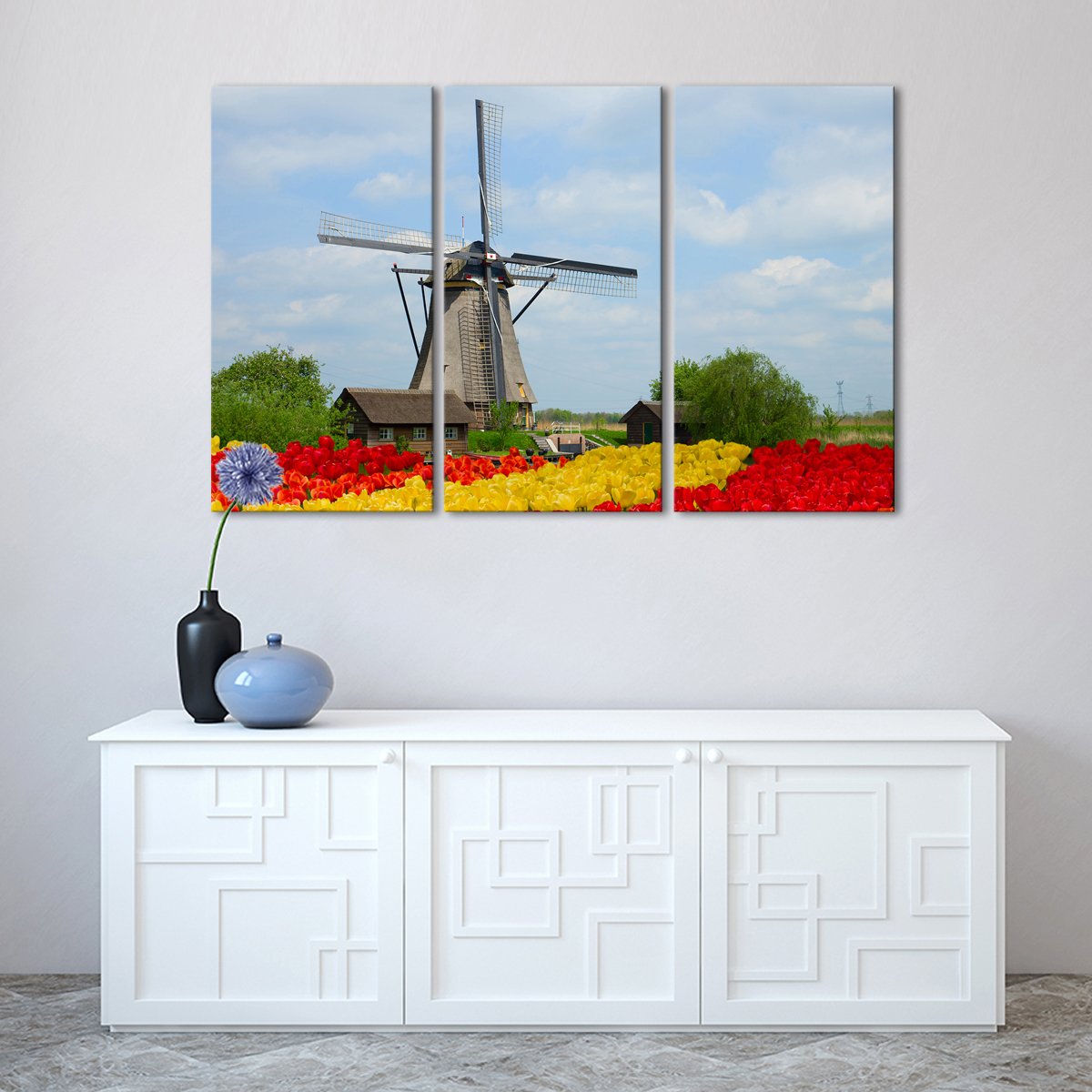 Windmill Tulip Multi Panel Canvas Wall Art