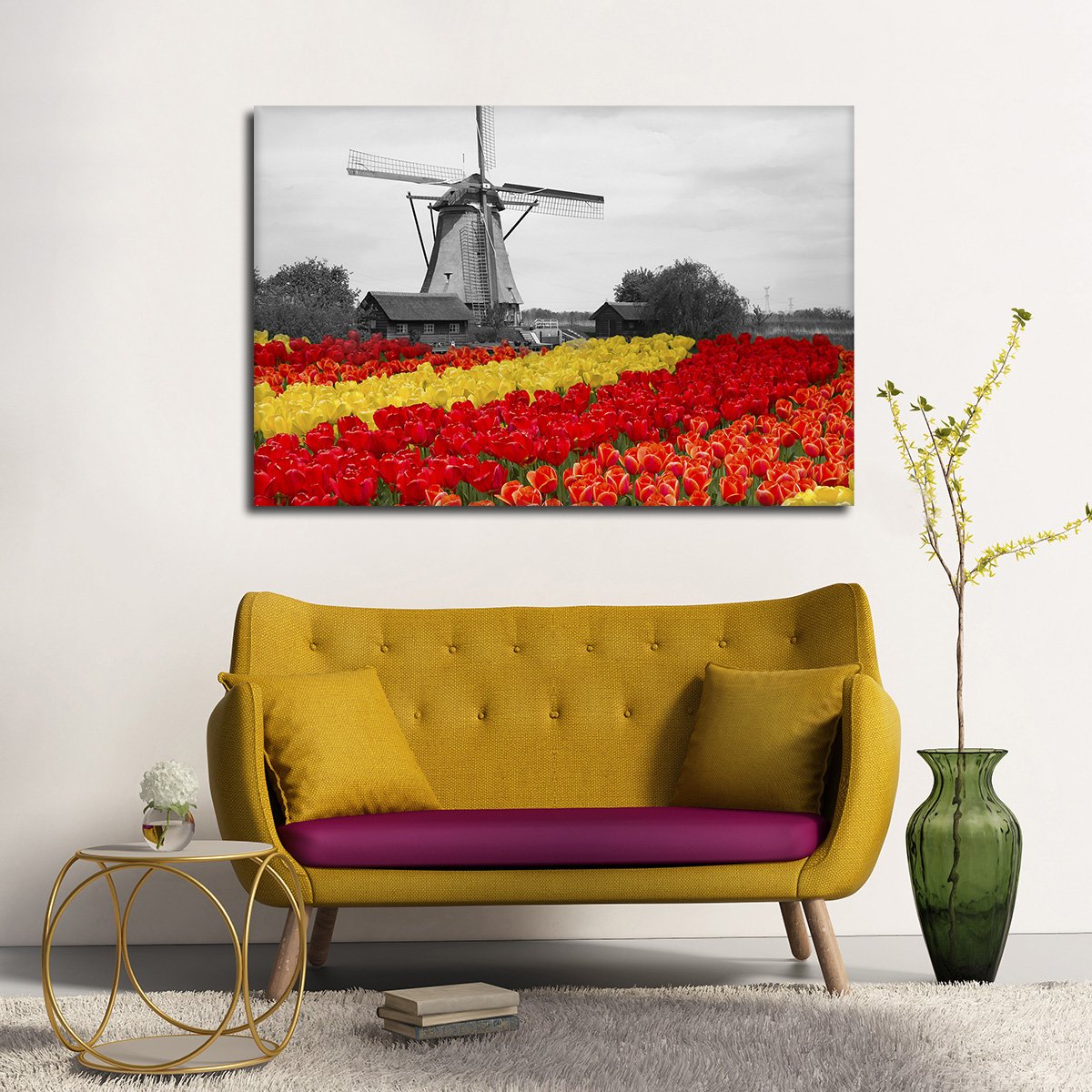 Windmill Tulip Pop Multi Panel Canvas Wall Art