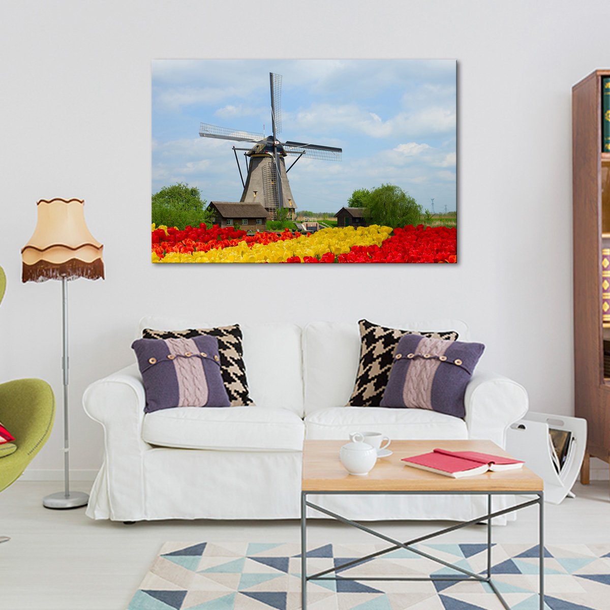 Windmill Tulip Multi Panel Canvas Wall Art