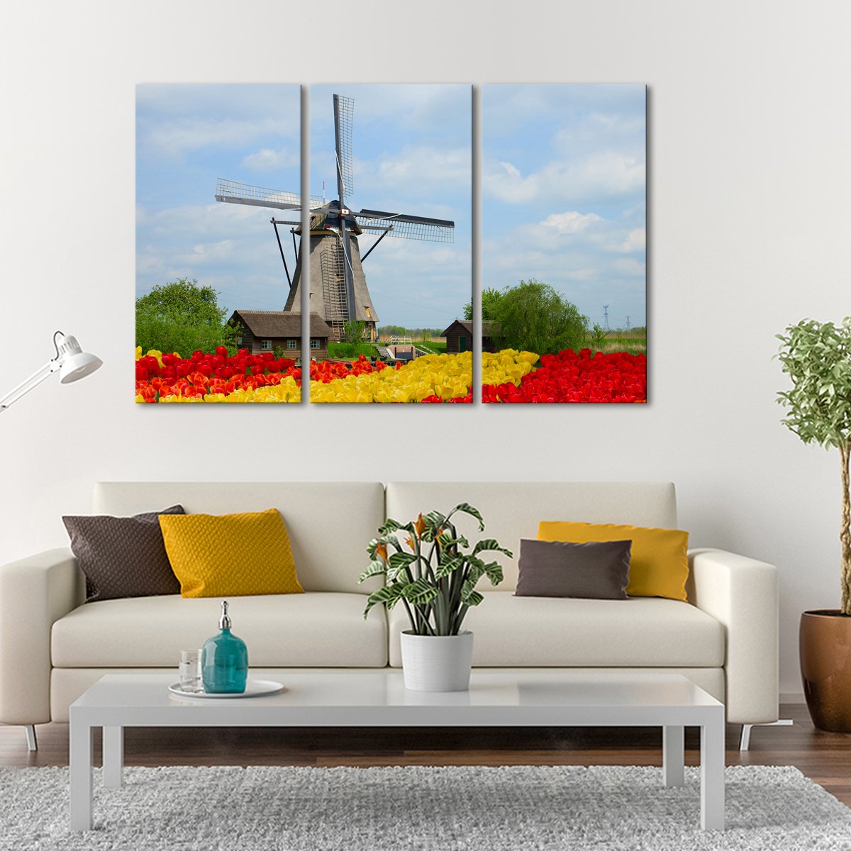 Windmill Tulip Multi Panel Canvas Wall Art
