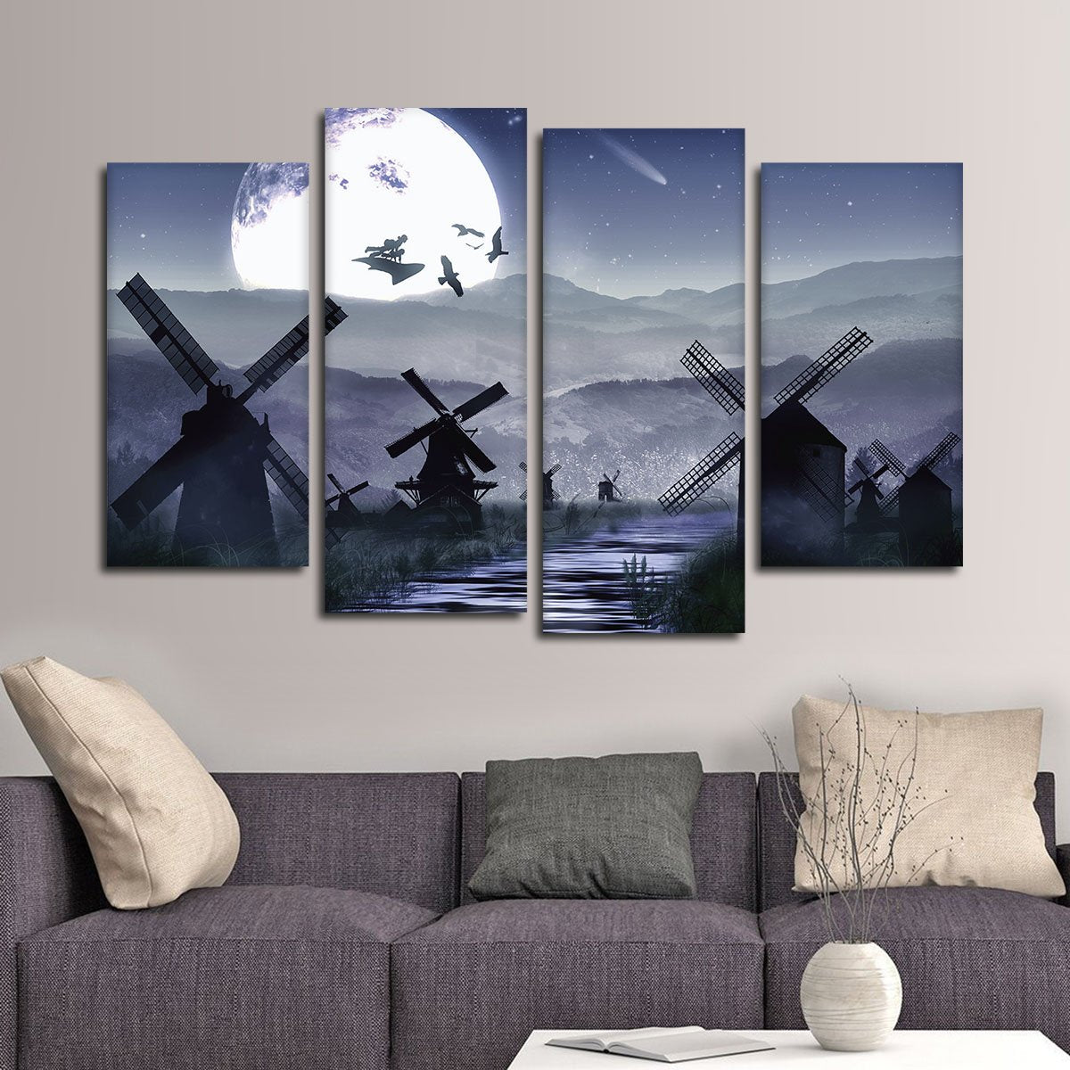 Windmill Valley Multi Panel Canvas Wall Art