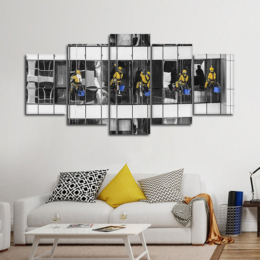 Window Cleaner Pop Multi Panel Canvas Wall Art