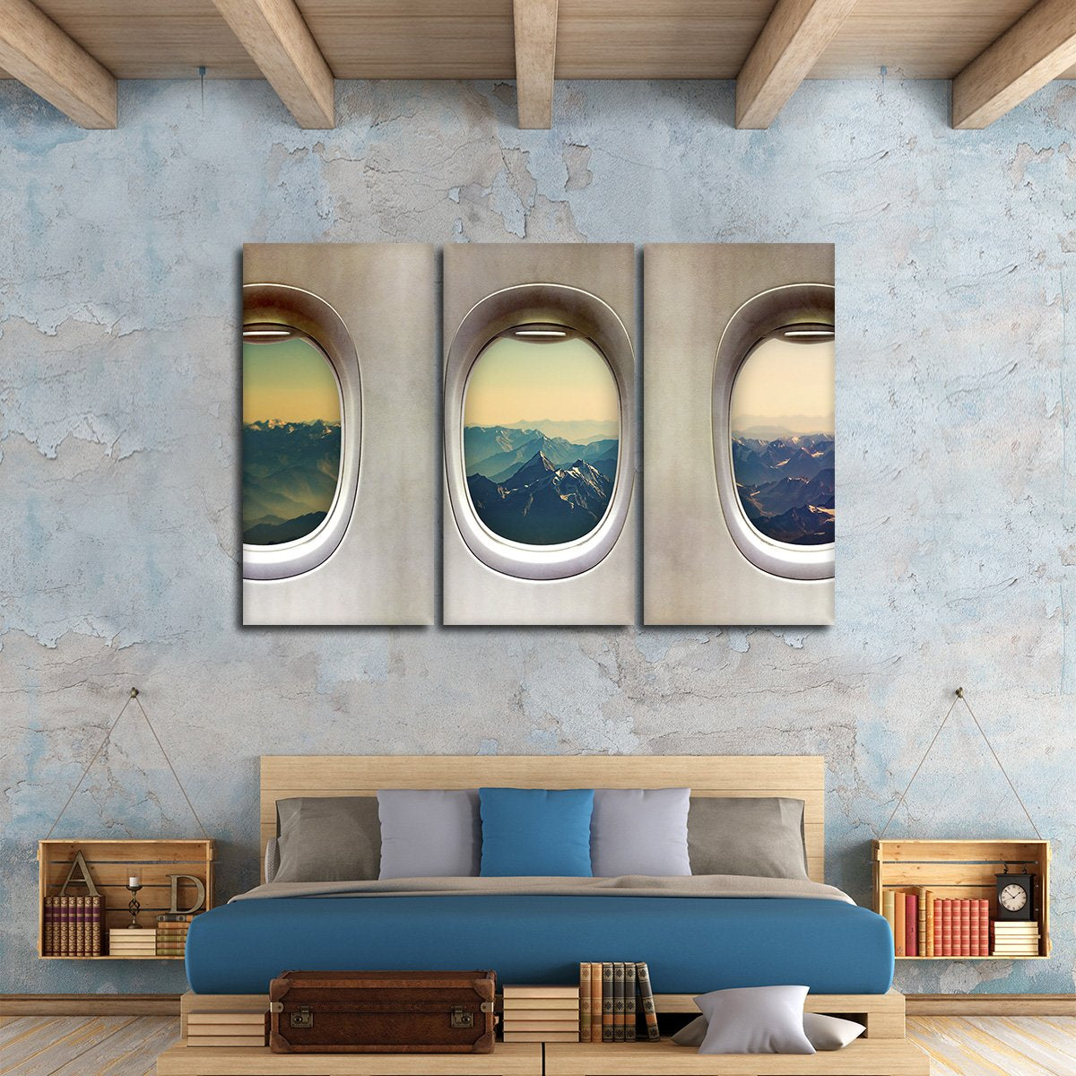Window Seat Mountains Multi Panel Canvas Wall Art