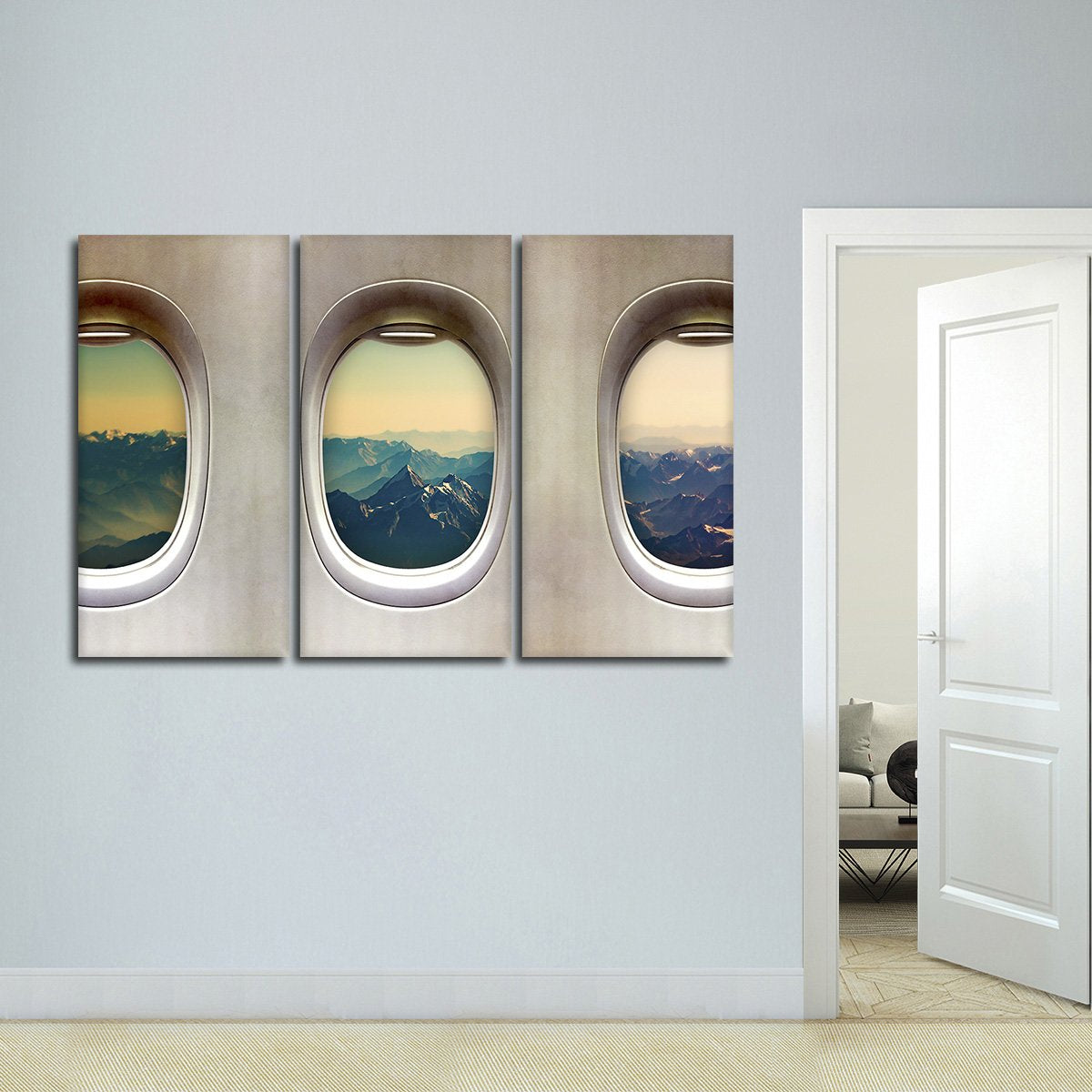 Window Seat Mountains Multi Panel Canvas Wall Art