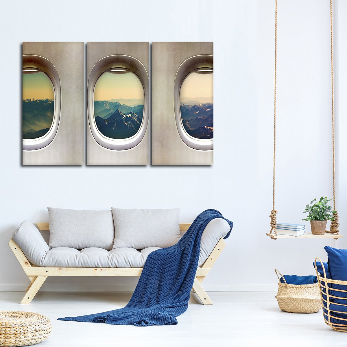 Window Seat Mountains Multi Panel Canvas Wall Art