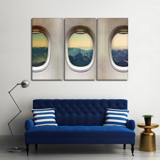 Window Seat Mountains Multi Panel Canvas Wall Art