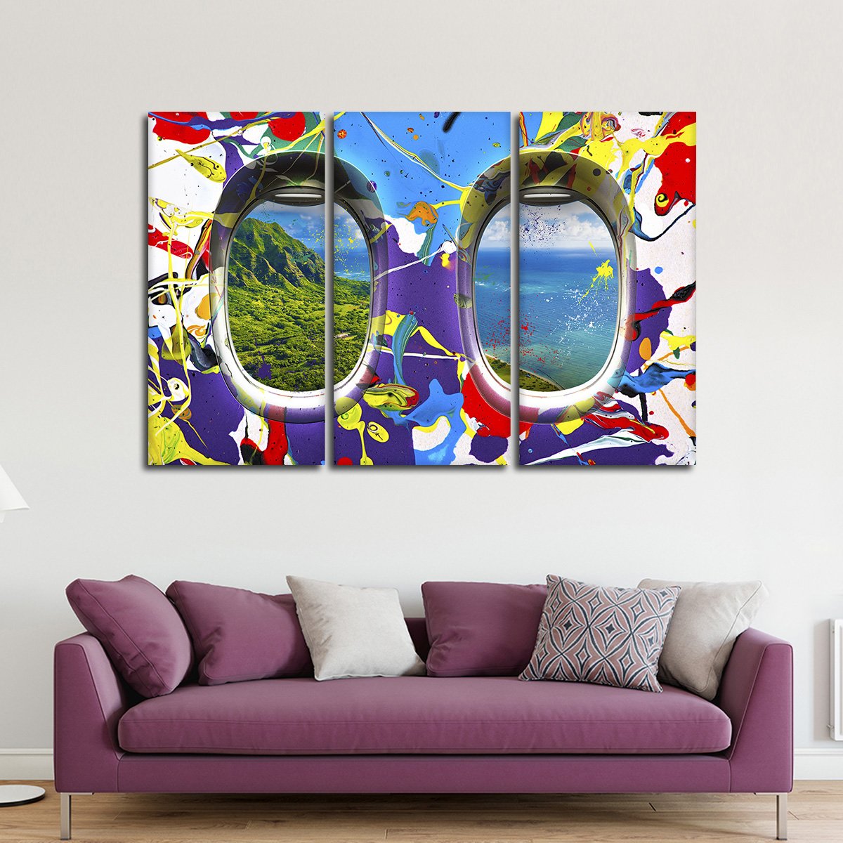 Window Seat Ocean View Multi Panel Canvas Wall Art