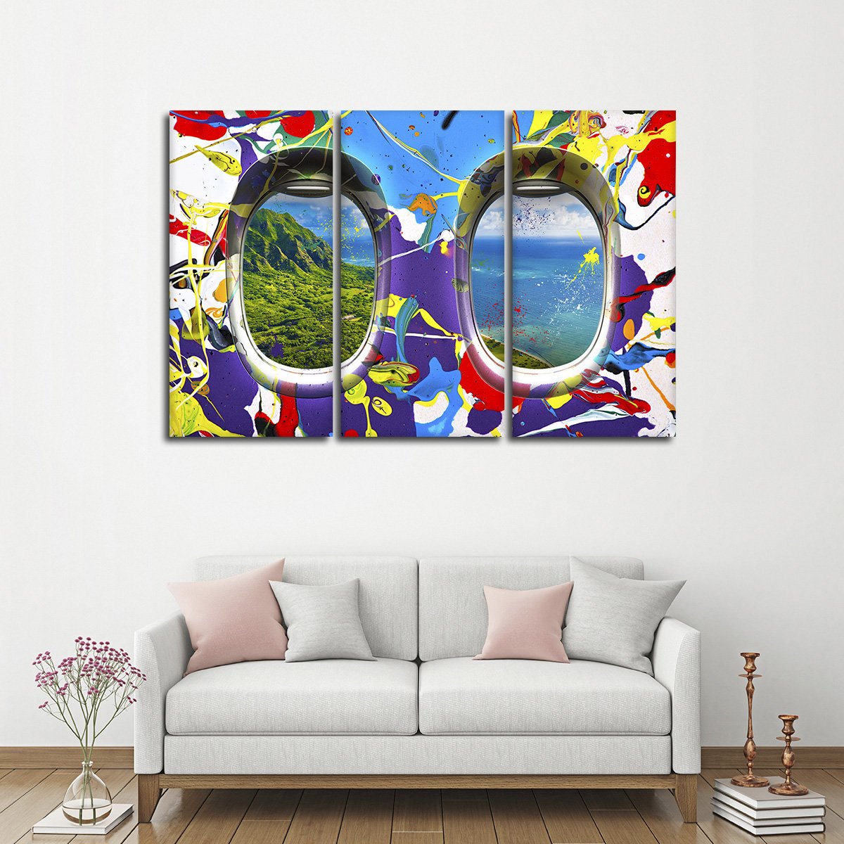 Window Seat Ocean View Multi Panel Canvas Wall Art