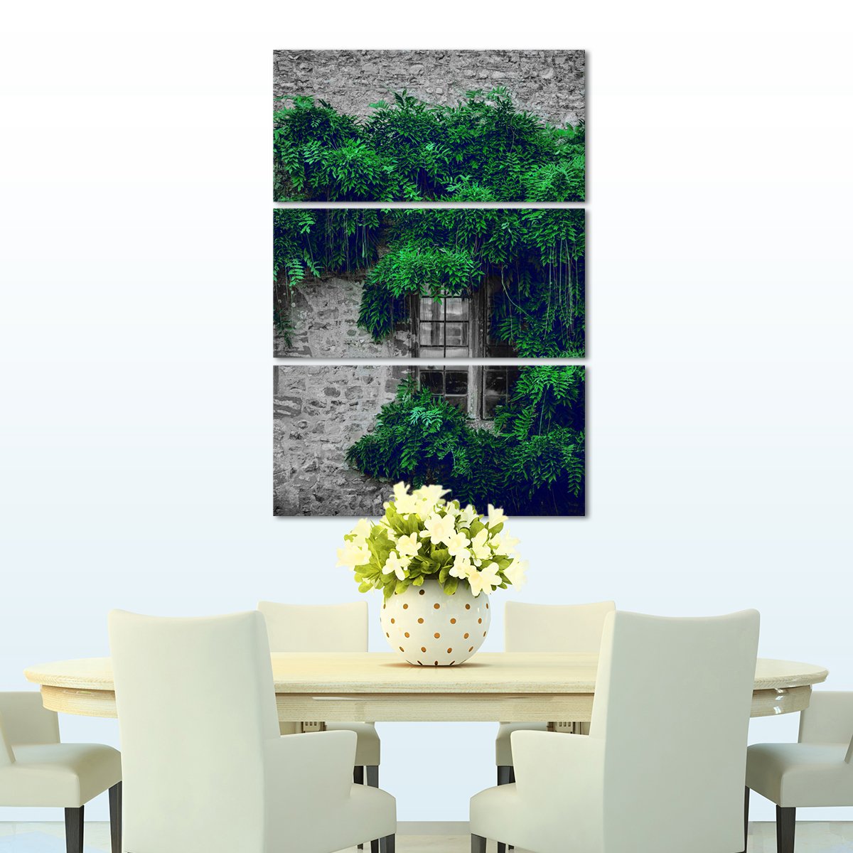 Windows With Greenery Multi Panel Canvas Wall Art