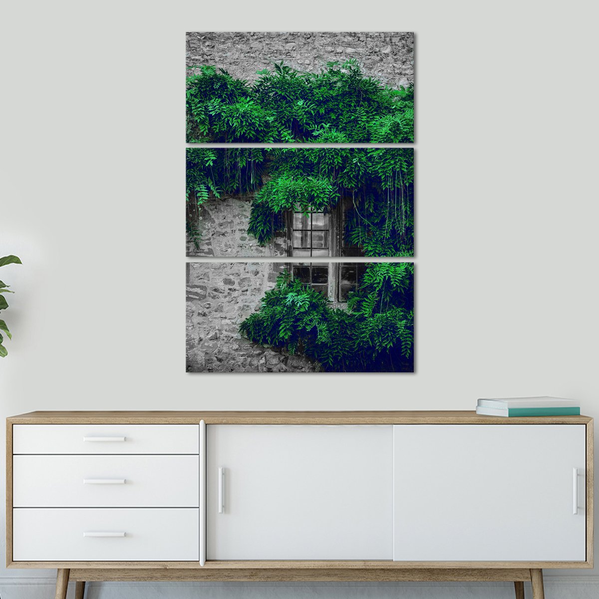 Windows With Greenery Multi Panel Canvas Wall Art