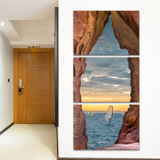 Windsurfing Cave Multi Panel Canvas Wall Art