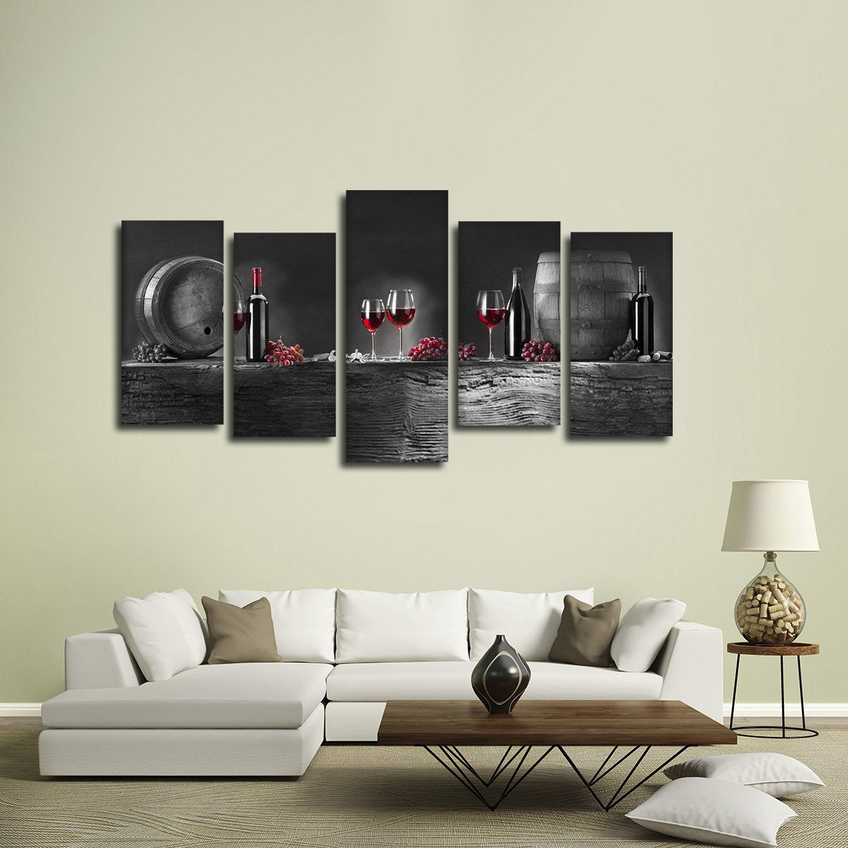 Wine Barrels Pop Multi Panel Canvas Wall Art