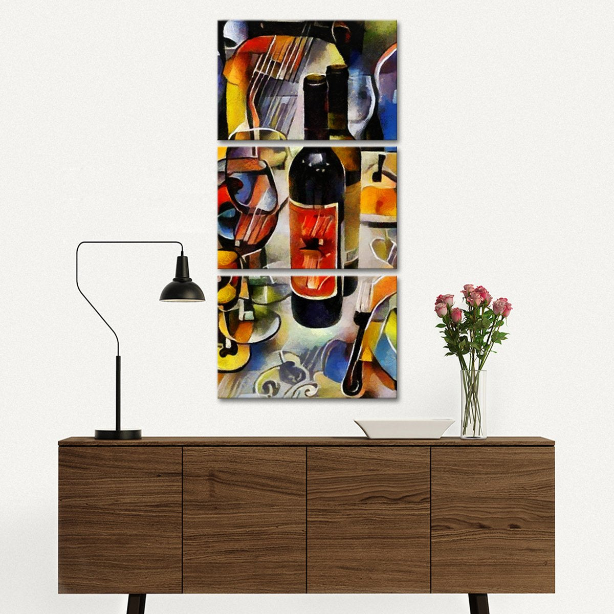 Wine Bottle Still Life Multi Panel Canvas Wall Art