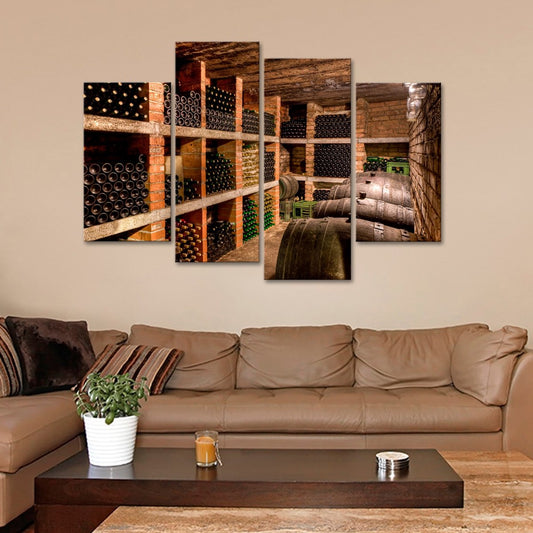 Wine Cellar Multi Panel Canvas Wall Art