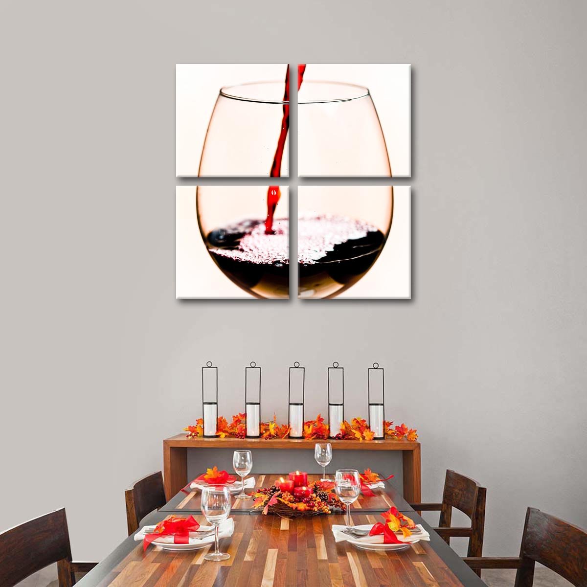 Wine O'clock Multi Panel Canvas Wall Art
