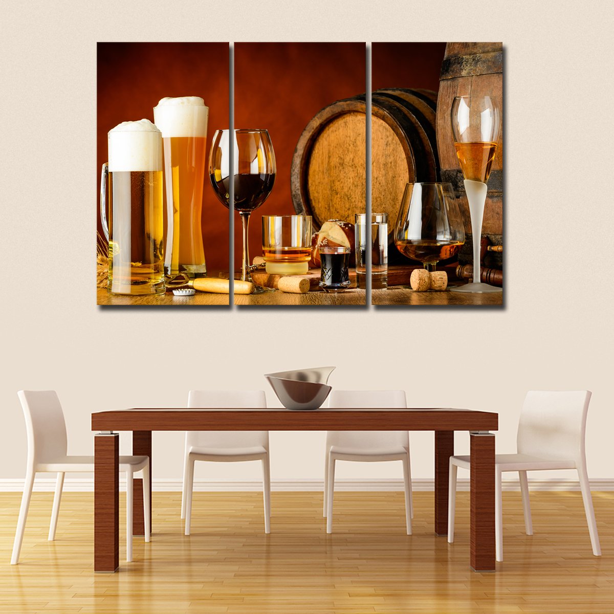 Wine Spirits Beer Multi Panel Canvas Wall Art