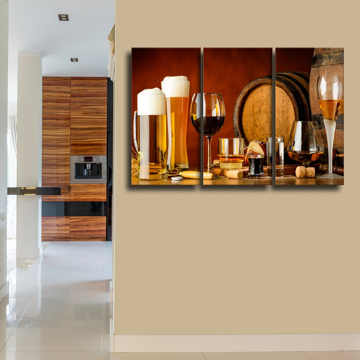 Wine Spirits Beer Multi Panel Canvas Wall Art