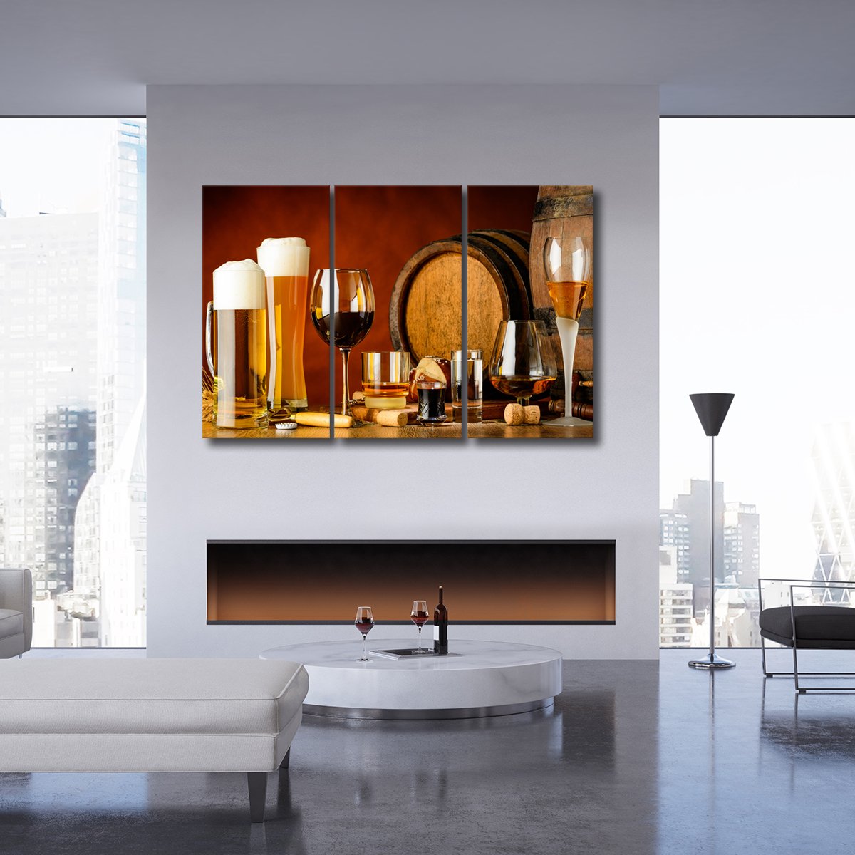 Wine Spirits Beer Multi Panel Canvas Wall Art