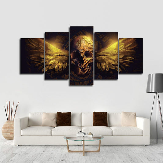 Winged Skull Multi Panel Canvas Wall Art
