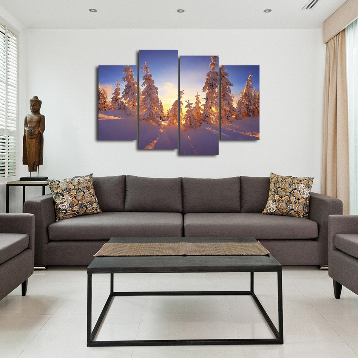 Winter Forest Multi Panel Canvas Wall Art