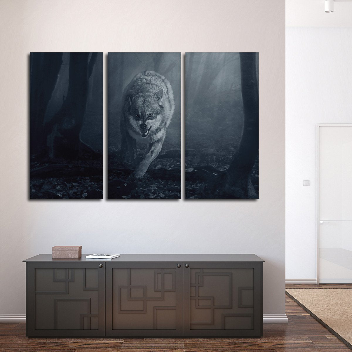 Ferocious Wolf Multi Panel Canvas Wall Art