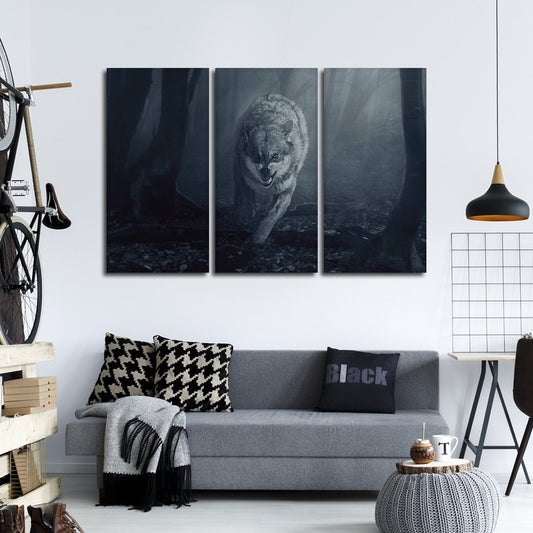 Ferocious Wolf Multi Panel Canvas Wall Art