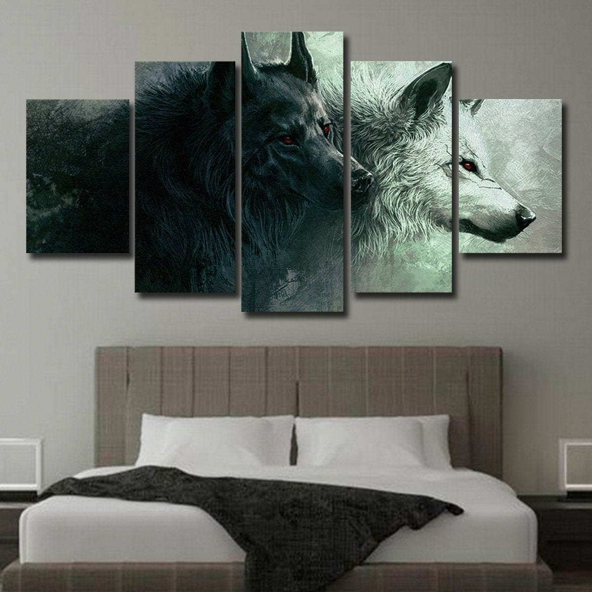 Wolves on the Hunt Multi Panel Canvas Wall Art
