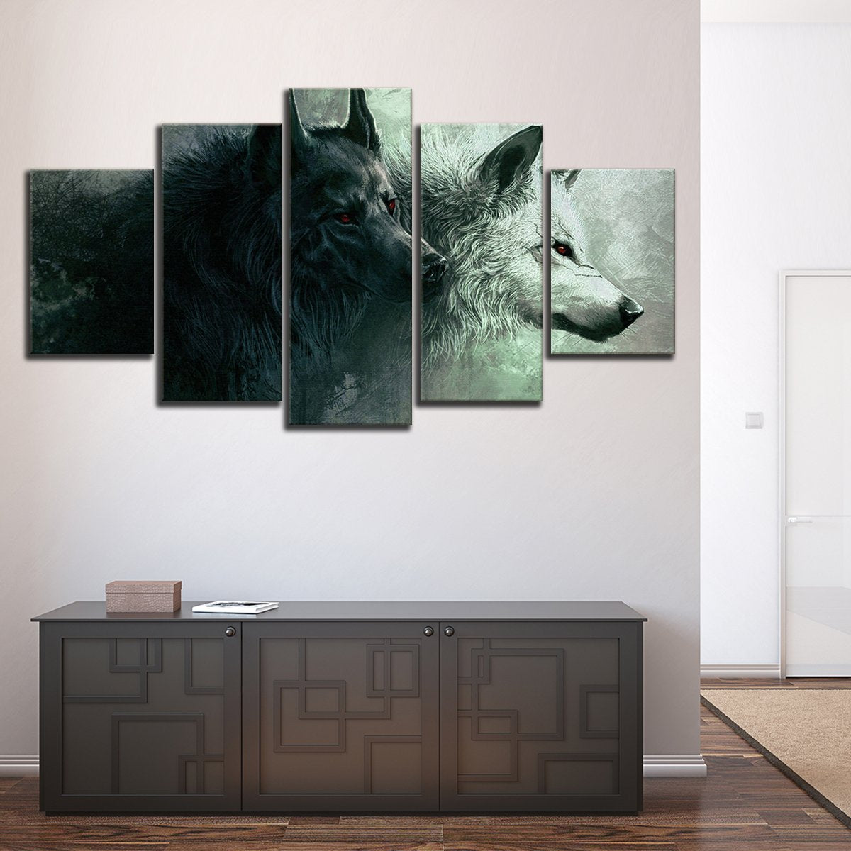 Wolves on the Hunt Multi Panel Canvas Wall Art
