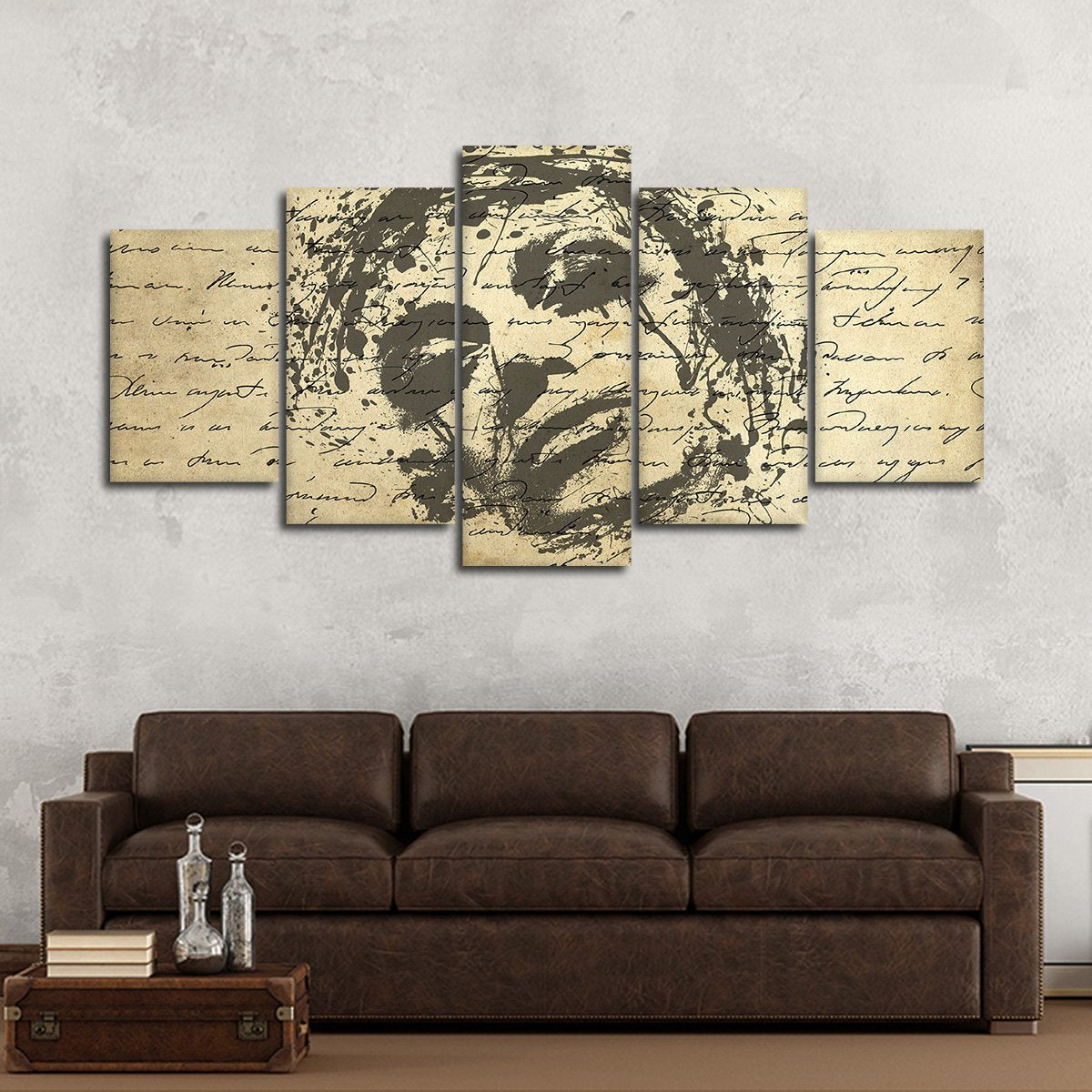 Woman In Ink Multi Panel Canvas Wall Art