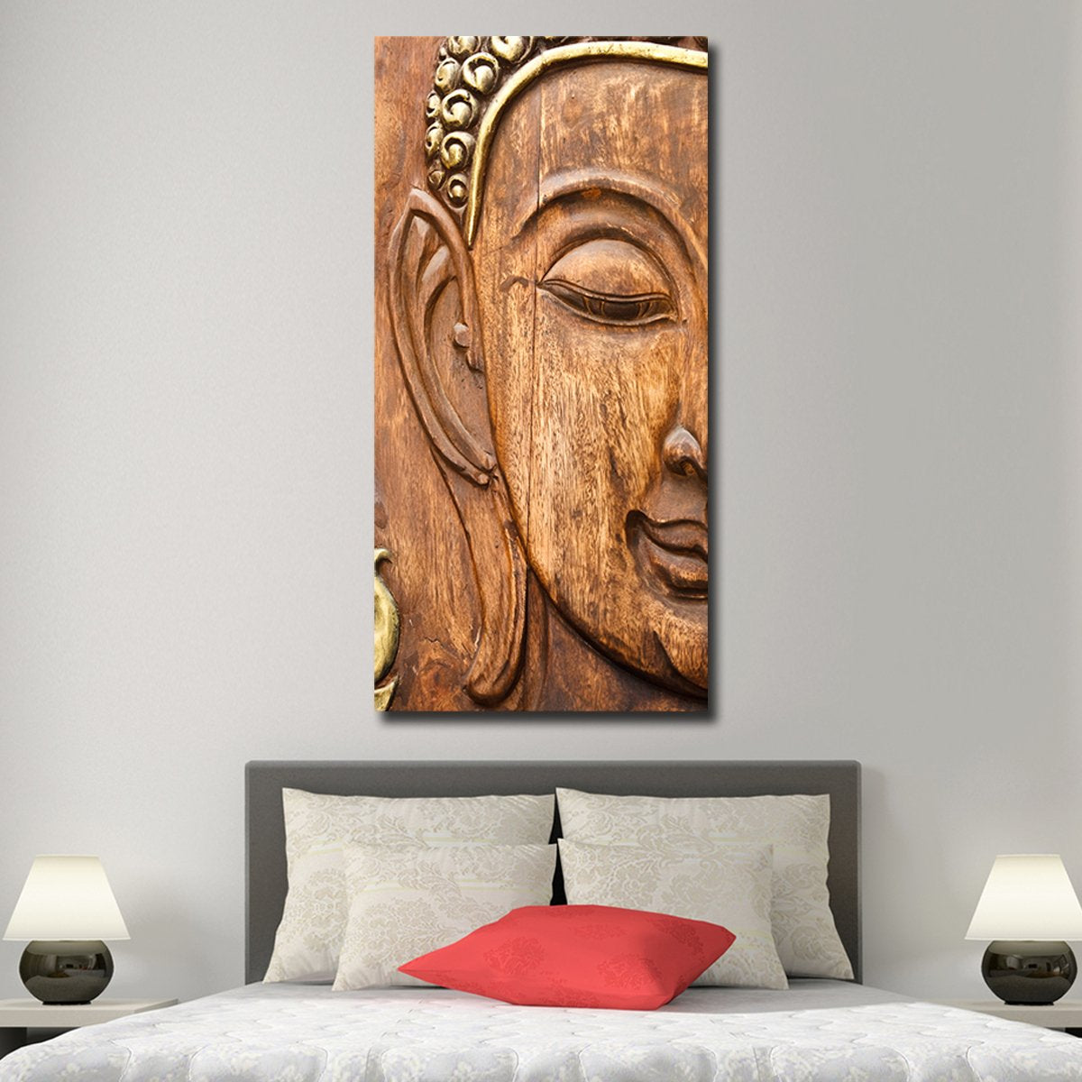 Wooden Buddha Multi Panel Canvas Wall Art