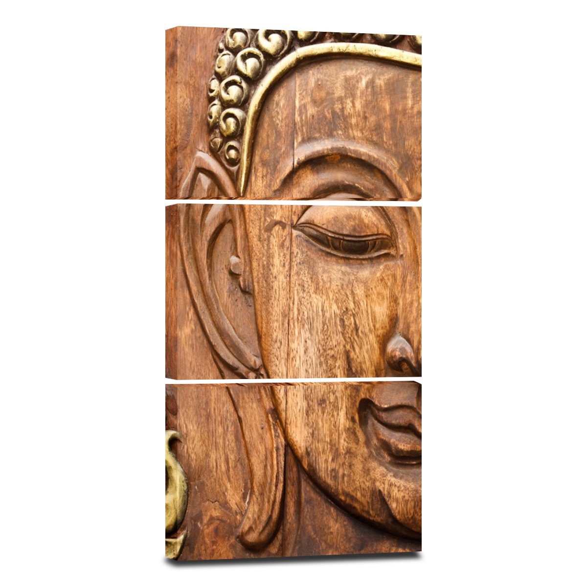 Wooden Buddha Multi Panel Canvas Wall Art