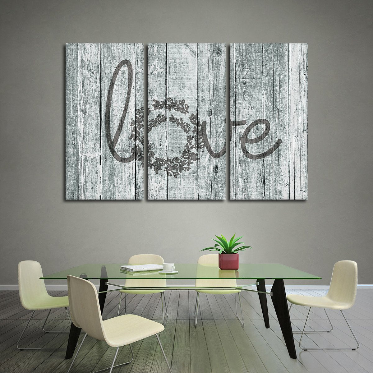 Wooden Love Sign Multi Panel Canvas Wall Art