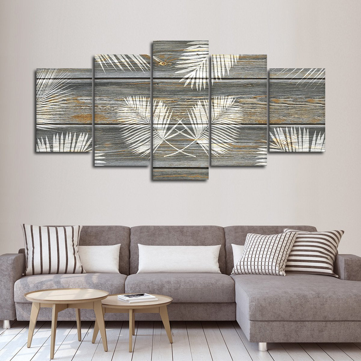 Wooden Palms Multi Panel Canvas Wall Art