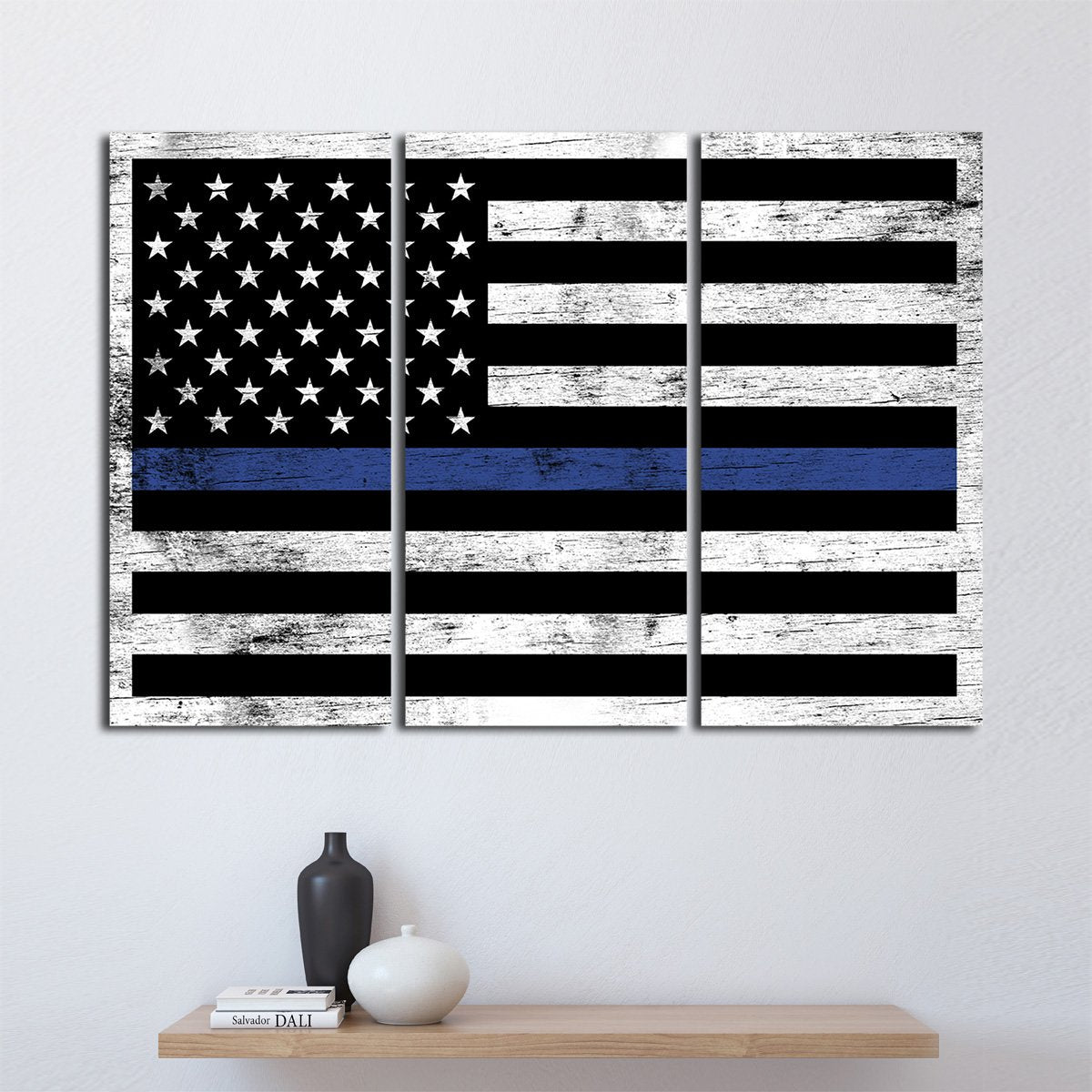 Wooden Police Flag Multi Panel Canvas Wall Art