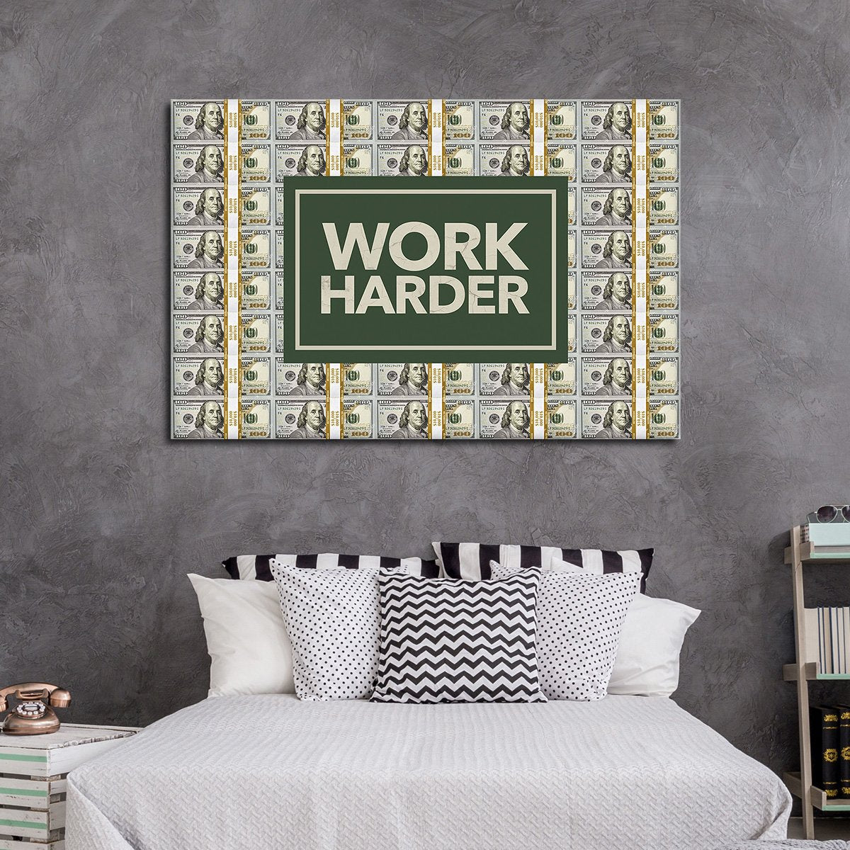 Work Harder Multi Panel Canvas Wall Art