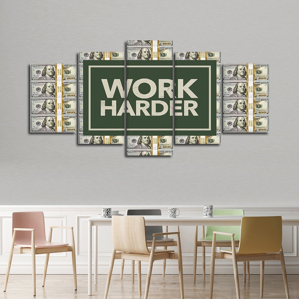 Work Harder Multi Panel Canvas Wall Art