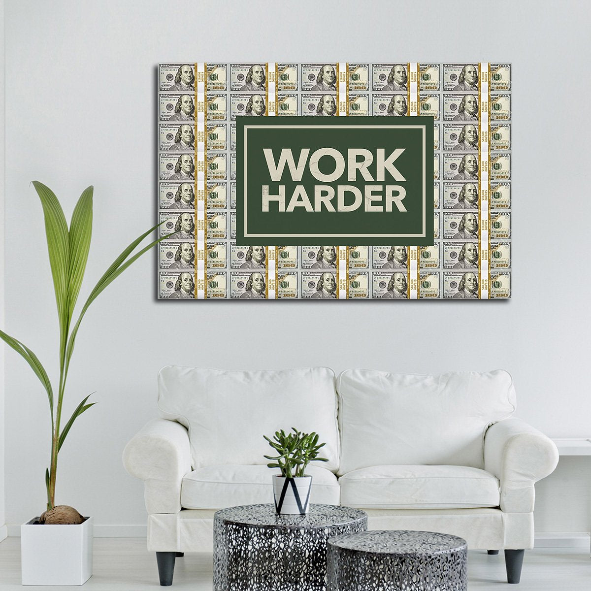 Work Harder Multi Panel Canvas Wall Art