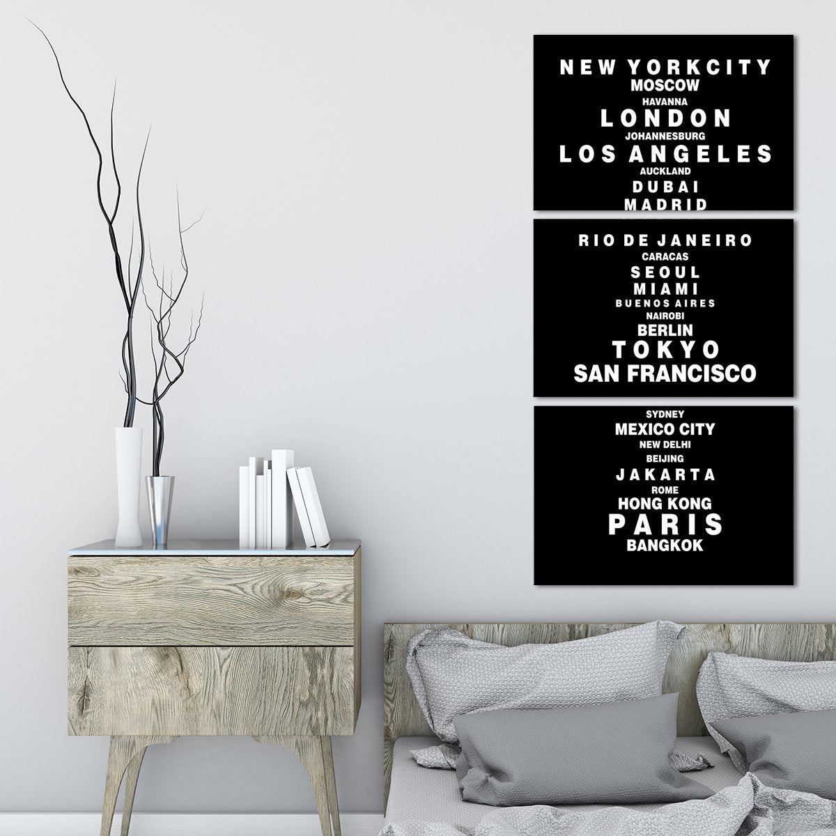World Famous Cities Multi Panel Canvas Wall Art