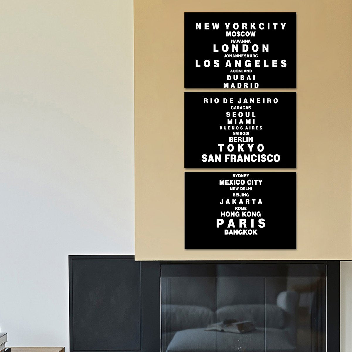 World Famous Cities Multi Panel Canvas Wall Art