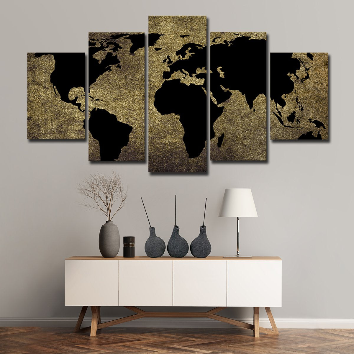 Urban Textured Map Multi Panel Canvas Wall Art