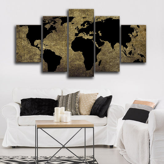 Urban Textured Map Multi Panel Canvas Wall Art